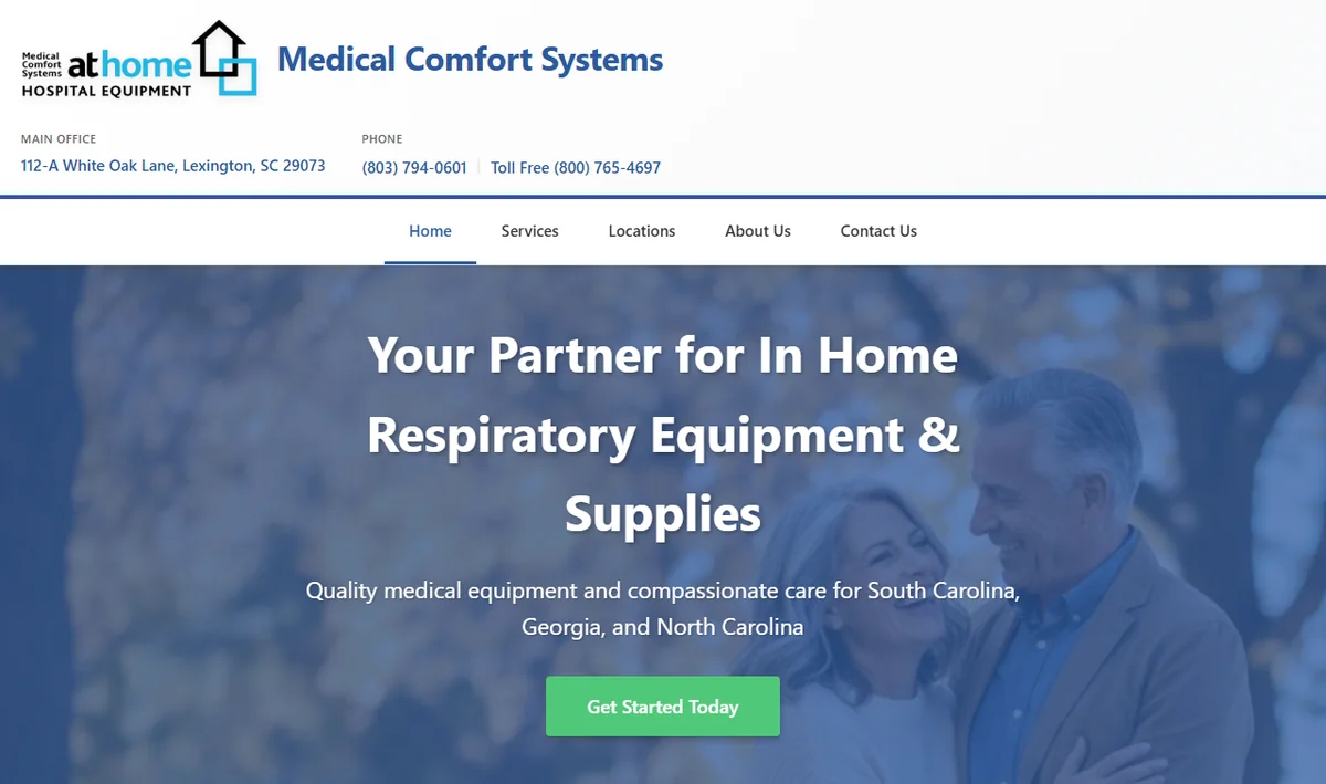 The Medical Comfort Systems homepage, built by TRIPLESTACK